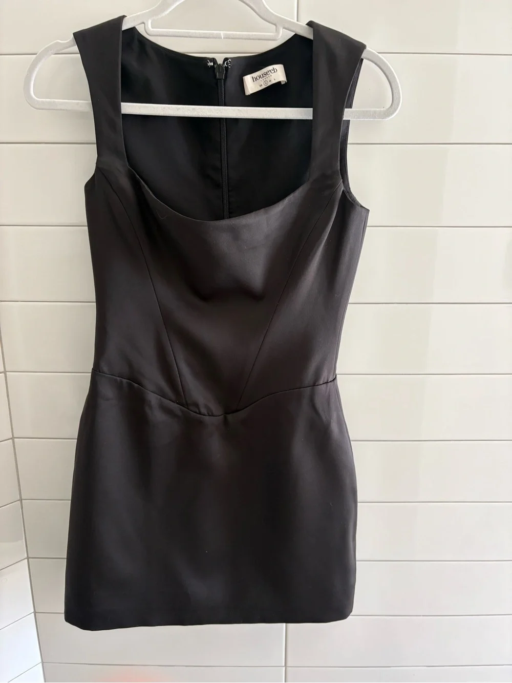 House of CB Black Square-Neck Bodycon Mini Dress size small - Picture 5 of 10